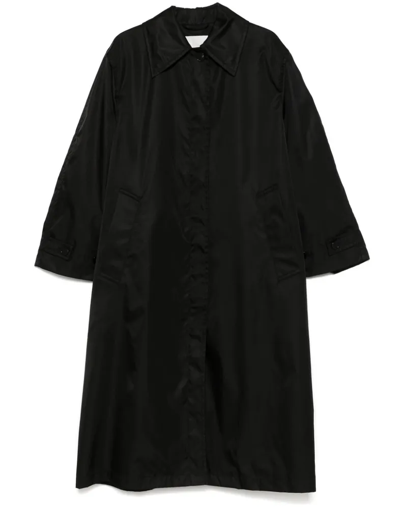 Jil Sander Mantel aus Twill - Schwarz Schwarz
