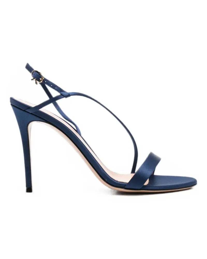 Gianvito Rossi Manhattan satin heeled sandals - Blau Blau