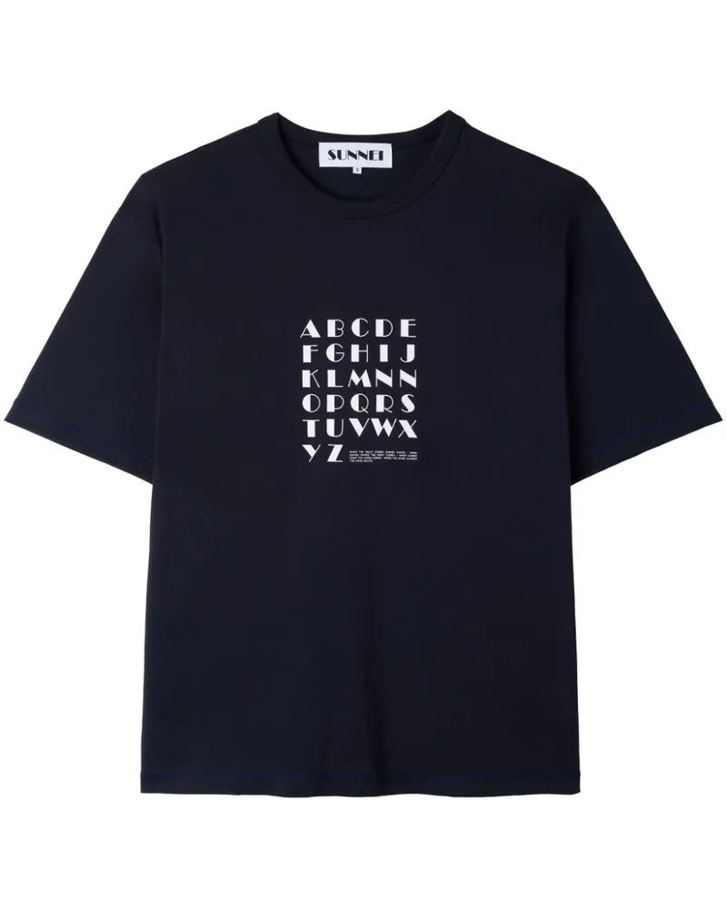 SUNNEI T-Shirt mit grafischem Print - Blau Blau