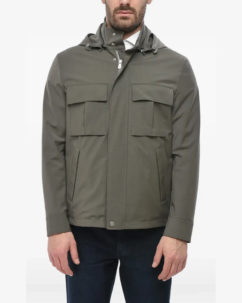 Corneliani Circle hooded utility jacket - Grün Grün