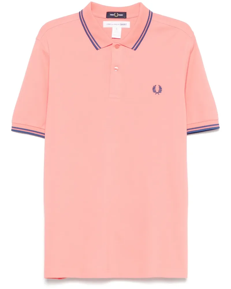 Comme des Garçons x Fred Perry Poloshirt mit Logo-Stickerei - Rosa Rosa