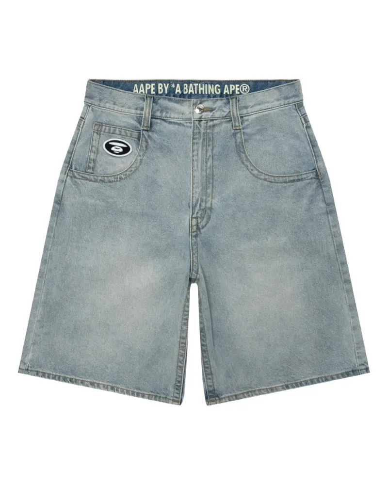 BAPE loog embossed-detail shorts - Blau Blau