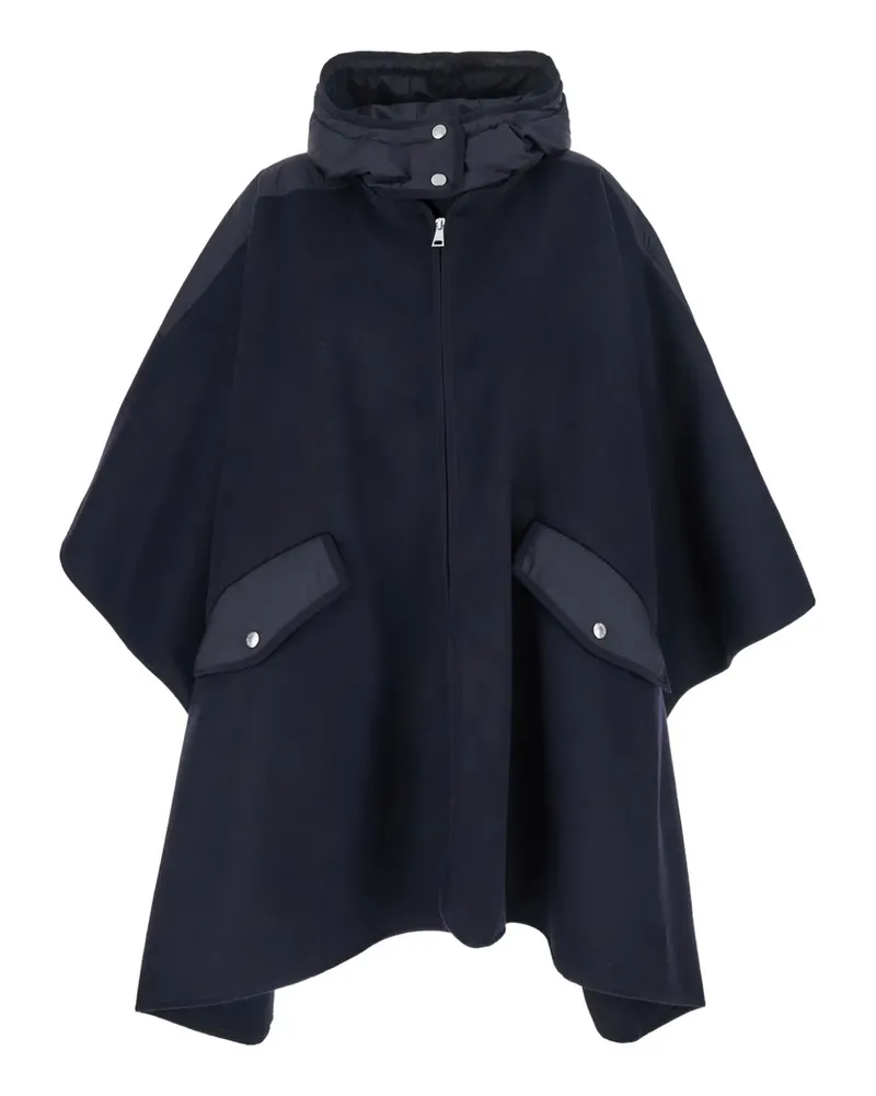 Moncler front-pocket hooded cape - Blau Blau