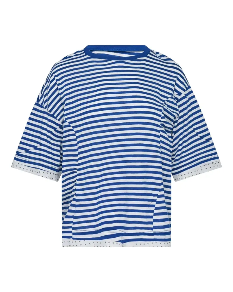 Undercover curve-seam striped T-shirt - Blau Blau
