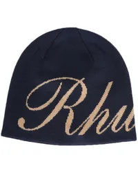 RHUDE Gestrickte Script Beanie Blau