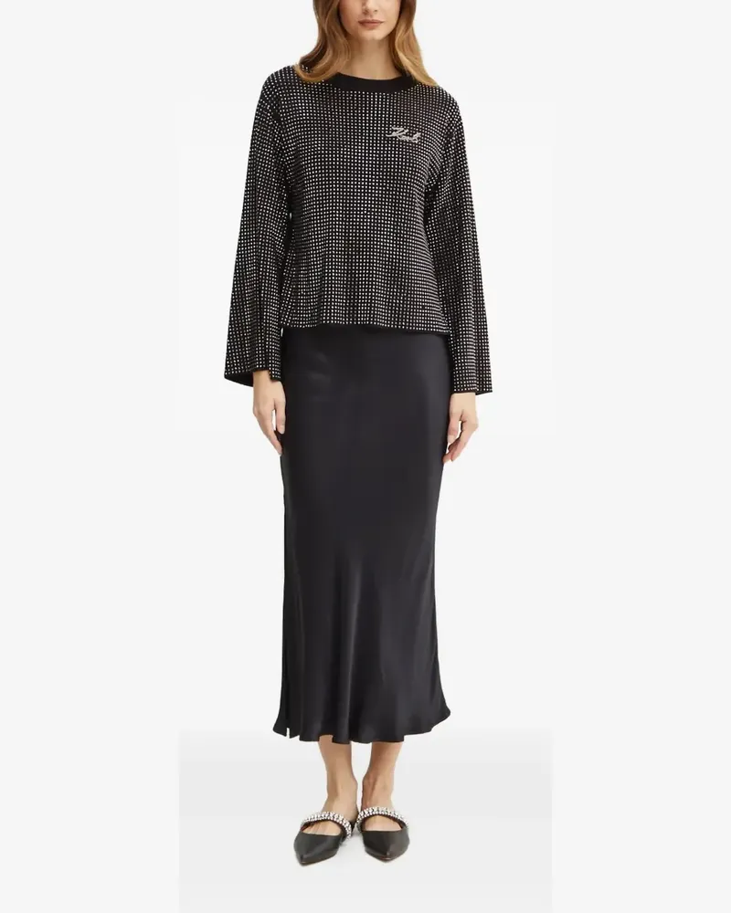 Karl Lagerfeld embellished long-sleeve sweater - Schwarz Schwarz