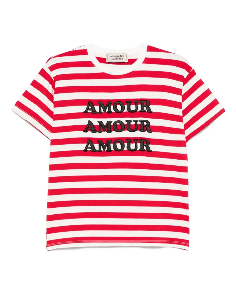 Alessandro Enriquez Gestreiftes T-Shirt - Rot Rot