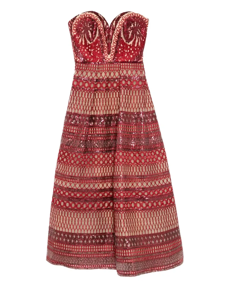Elie Saab Besticktes Kleid in Herzform - Rot Rot