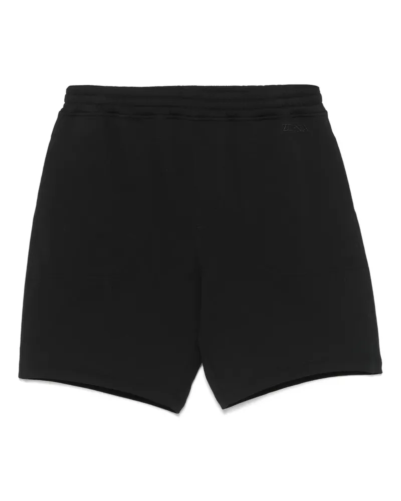 Ermenegildo Zegna Joggingshorts mit Logo-Stickerei - Schwarz Schwarz