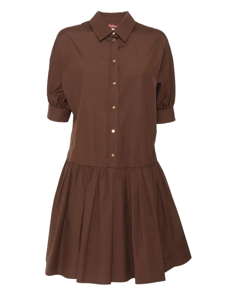 Max Mara Kleid mit Puffärmeln - Braun Braun