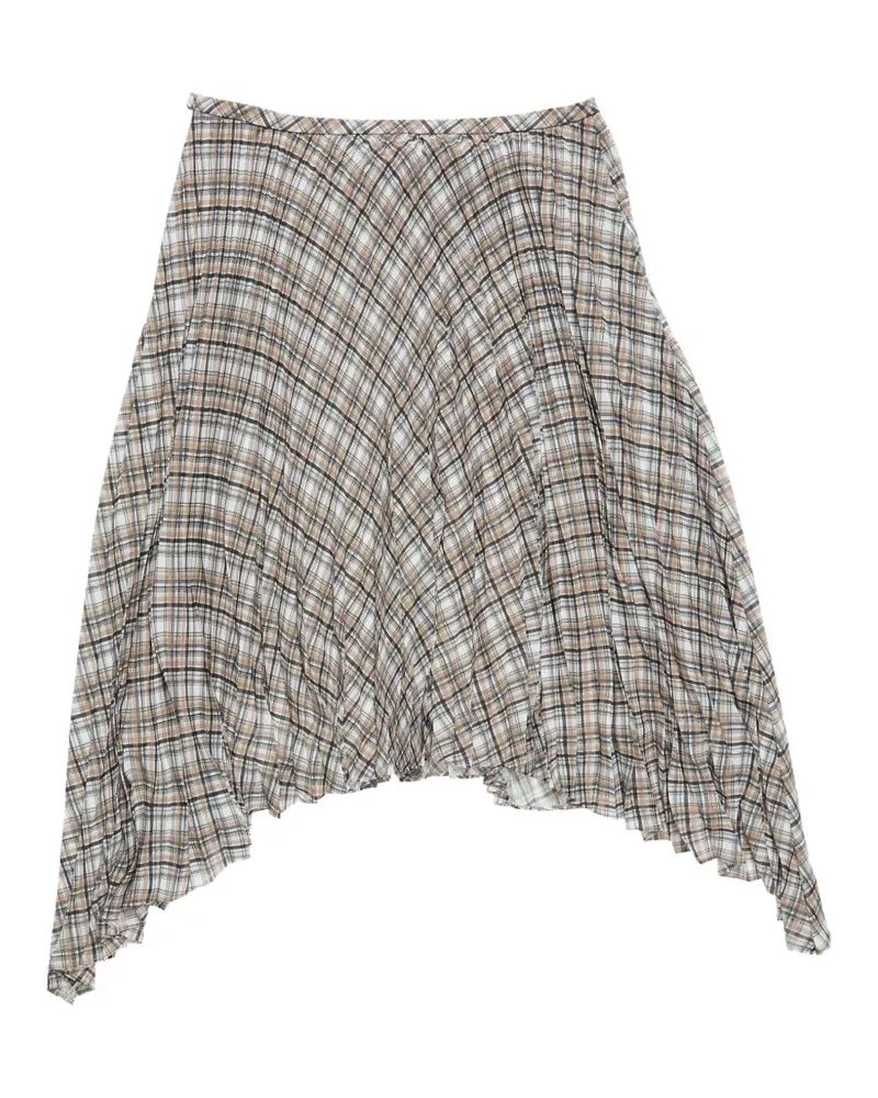 Acne Studios pleated plaid midi skirt - Grau Grau