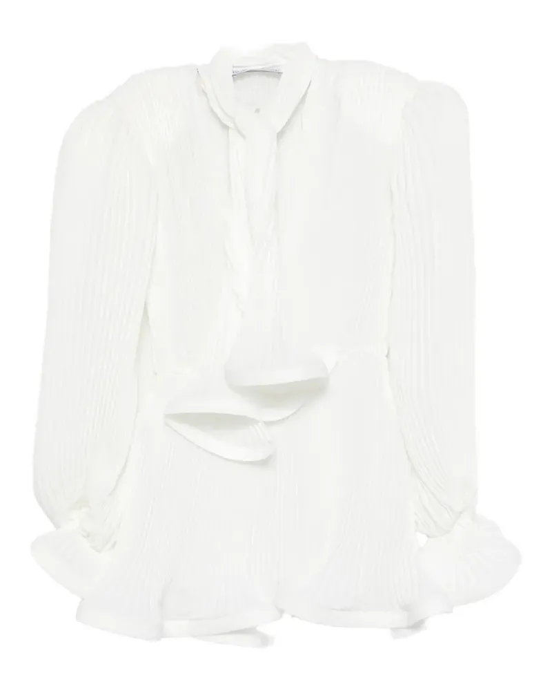 Rowen Rose pleated puffy mini dress - Weiß Weiß