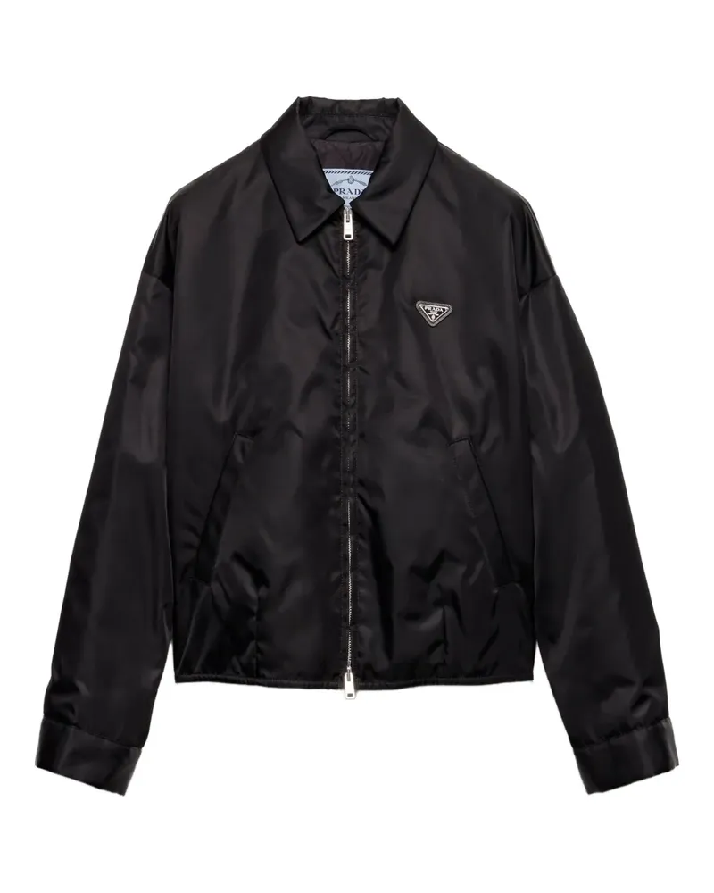 Prada Hemdjacke mit Triangel-Logo - Schwarz Schwarz