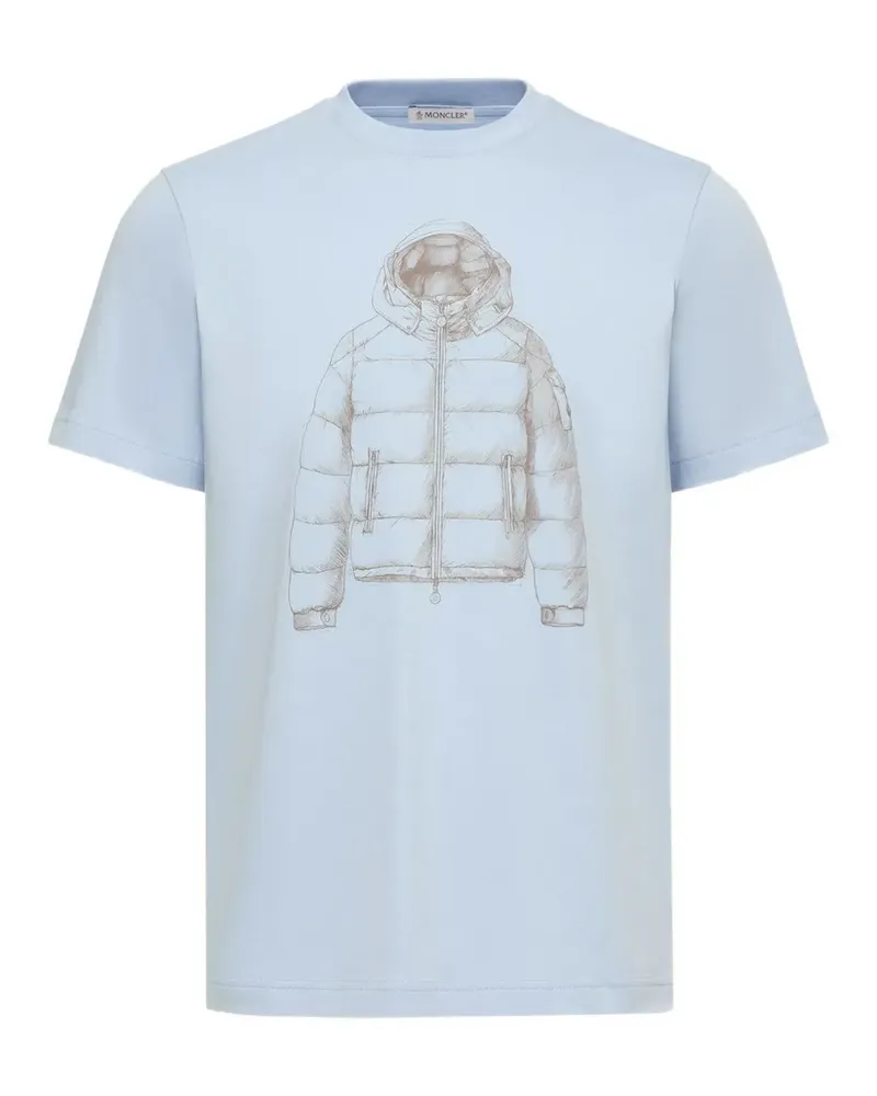 Moncler T-Shirt mit grafischem Print - Blau Blau