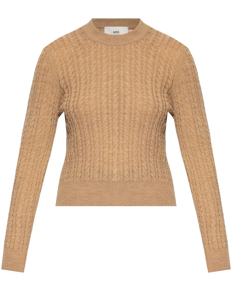 AMI Paris Pullover mit Zopfmuster - Nude Nude