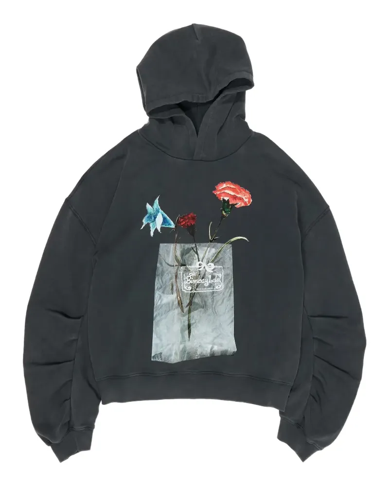 BIMBA Y LOLA Hoodie mit Blumen-Print - Schwarz Schwarz