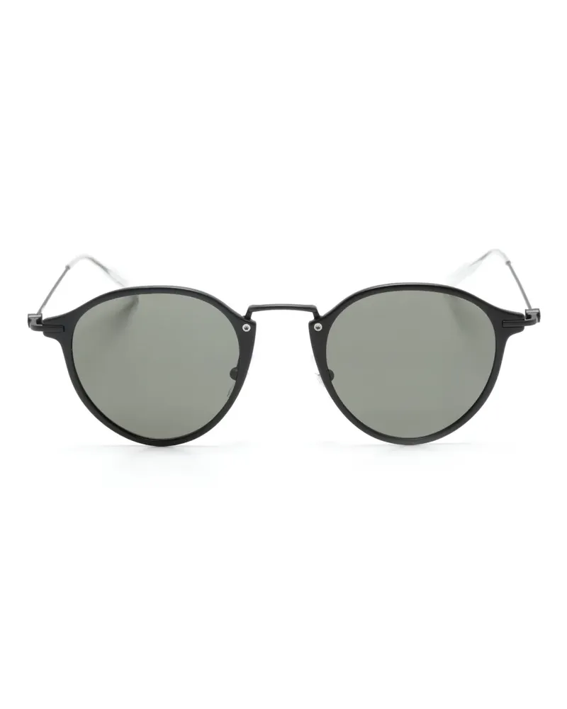Montblanc Sonnenbrille mit rundem Gestell - Schwarz Schwarz