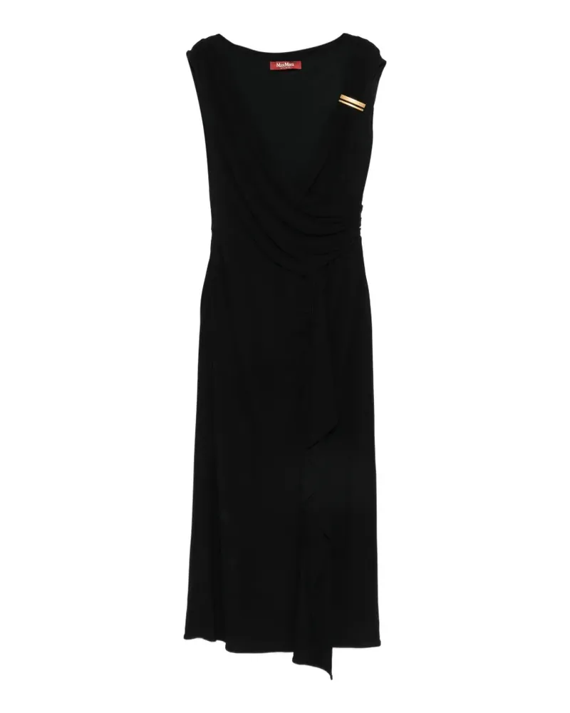 Max Mara ruched-detail draped dress - Schwarz Schwarz