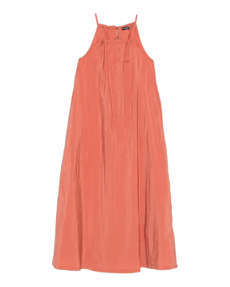 Emporio Armani crinkled halterneck beach dress - Orange Orange