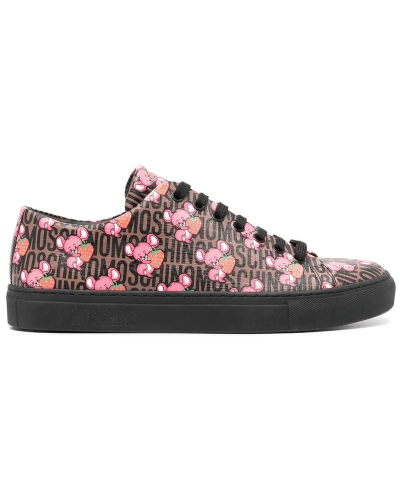 Moschino Sneakers mit Logo-Print Braun