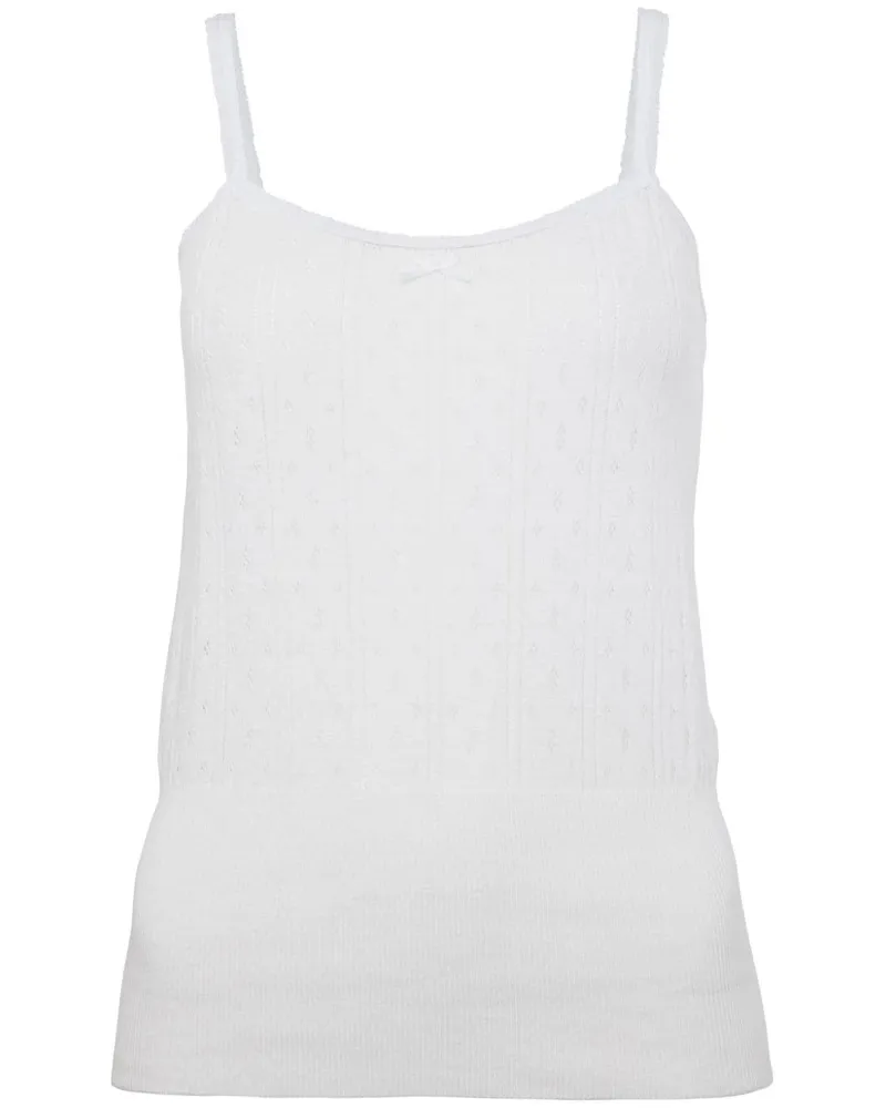 J.W.Anderson Pointelle-Top mit Logo-Stickerei - Weiß Weiß