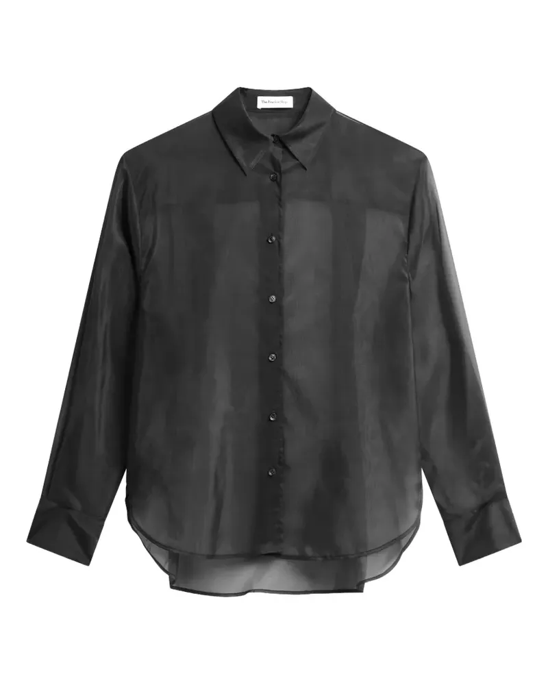 FRANKIE Shop Semi-transparentes Peri Hemd - Schwarz Schwarz