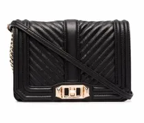 Gesteppte Schultertasche - Schwarz