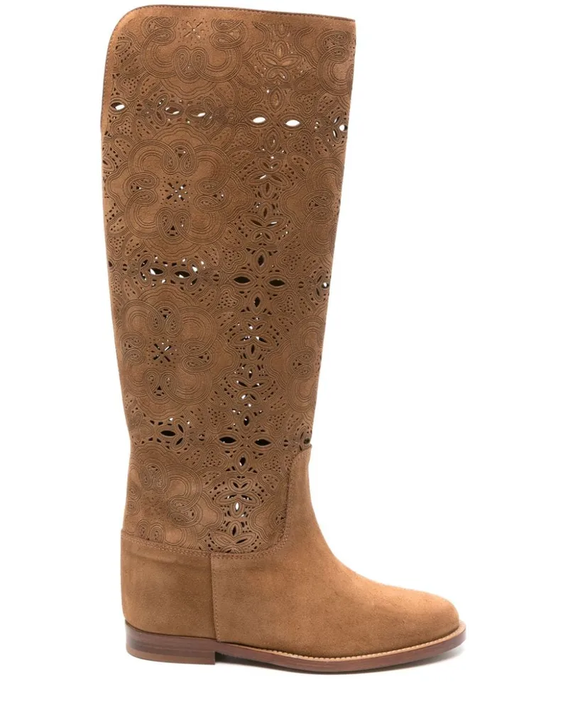 Via Roma 15 Stiefel aus Wildleder Braun