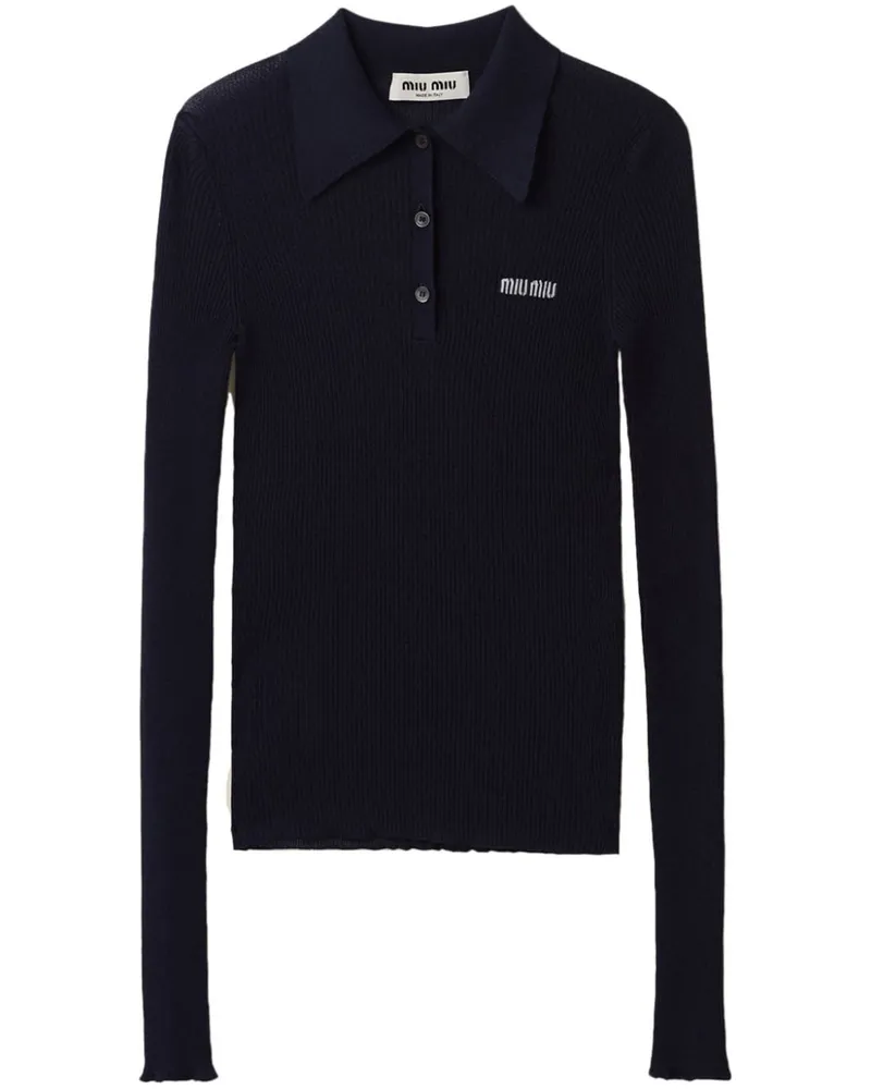 Miu Miu Poloshirt aus Kaschmir - Blau Blau