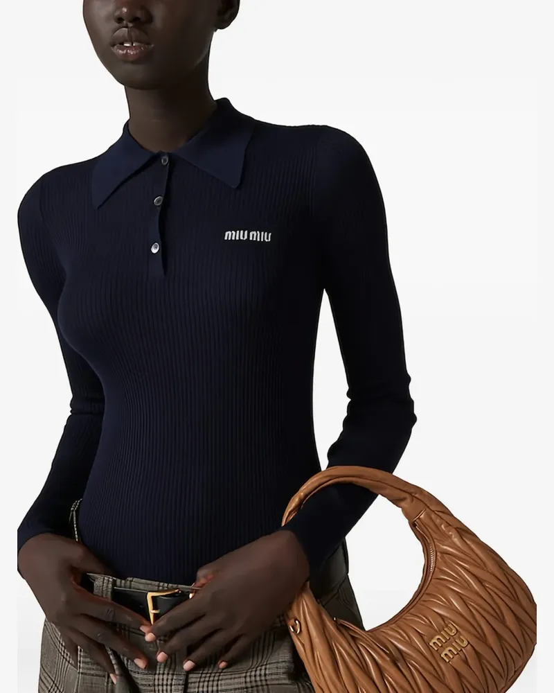 Miu Miu Poloshirt aus Kaschmir - Blau Blau