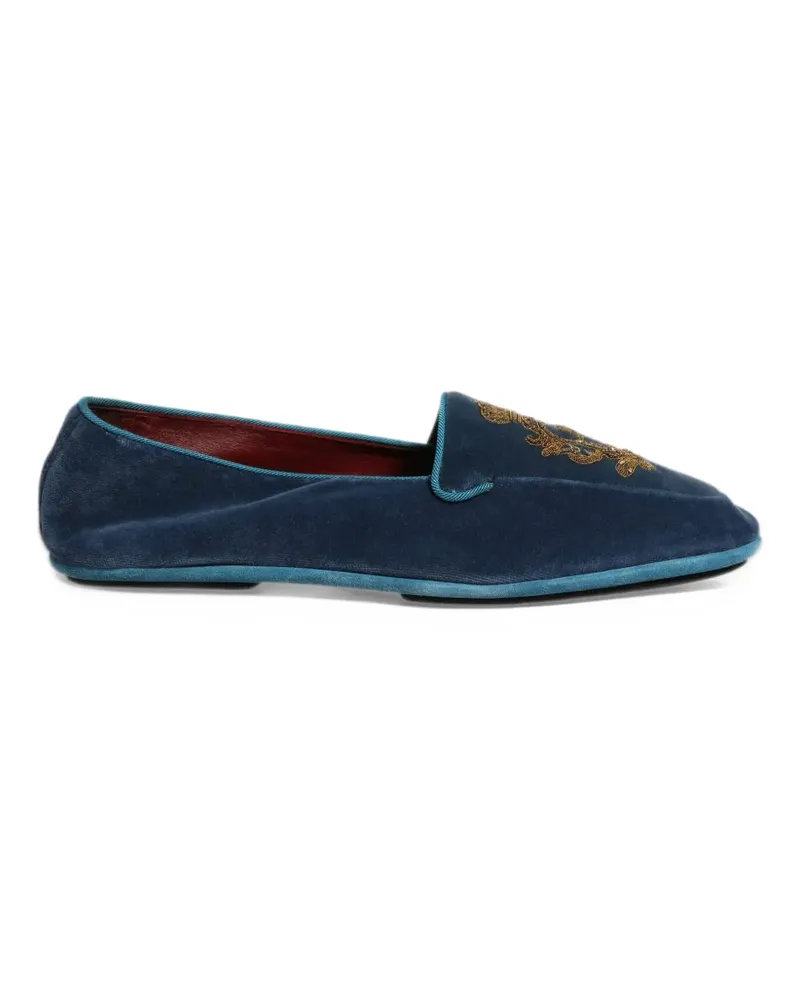 Dolce & Gabbana crown-embroidered loafers - Blau Blau