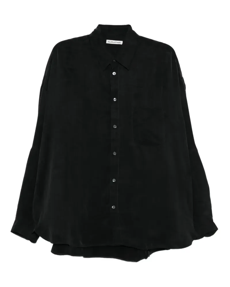 YMC Hemd mit Brusttasche - Schwarz Schwarz