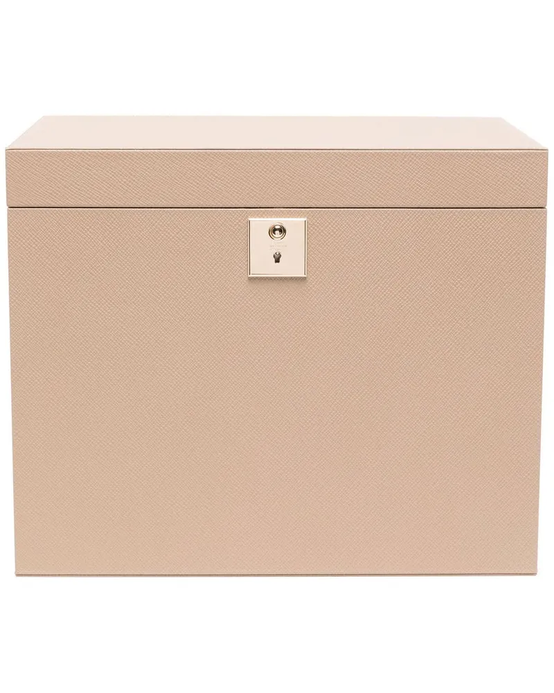 Smythson Schmuckschatulle aus Leder - Nude Nude