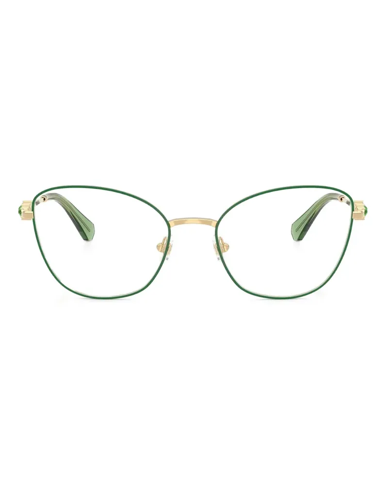 Swarovski Cat-Eye-Brille mit Kristallen - Grün Grün