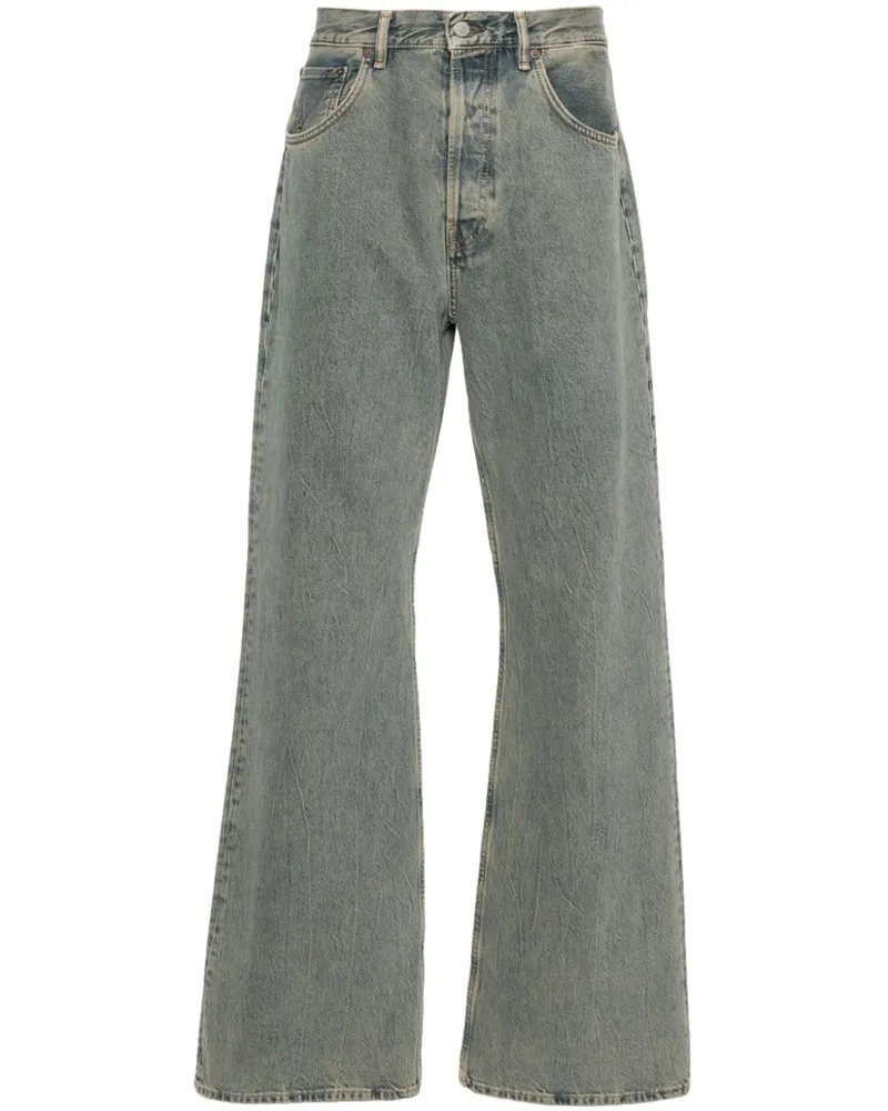 Acne Studios Halbhohe Wide-Leg-Jeans Blau