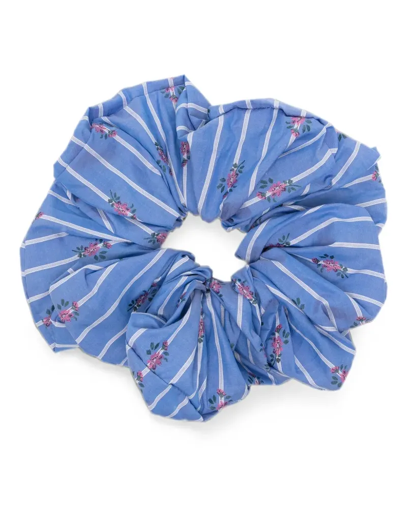 Etro floral-print striped scrunchie - Blau Blau