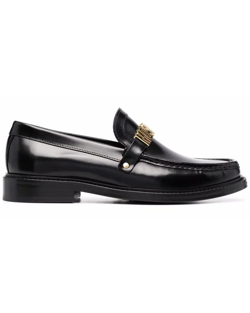 Moschino Loafer mit Logo Schwarz