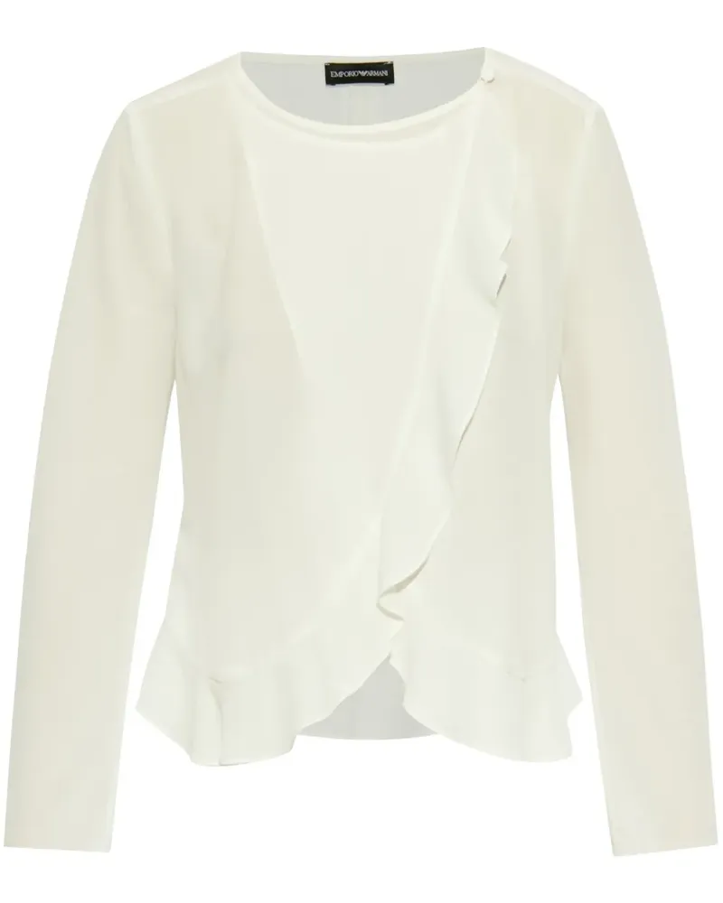 Emporio Armani Bluse mit Rüschendetail - Weiß Weiß