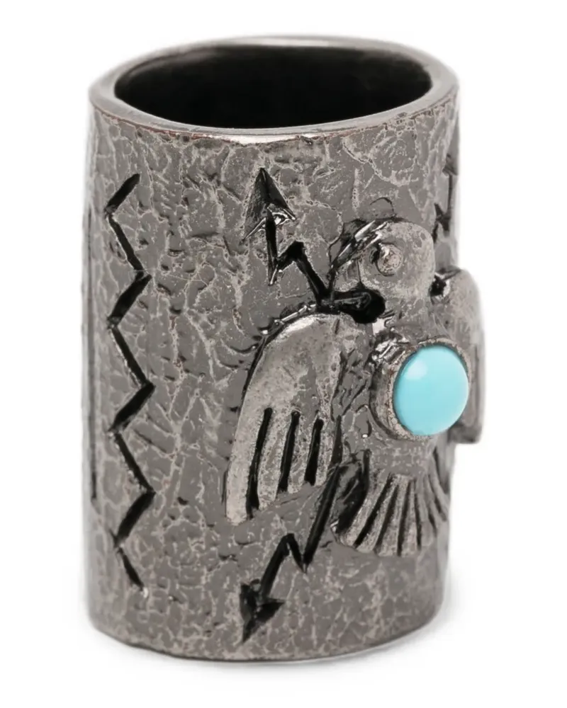 Valentino Garavani engraved eagle ring - Grau Grau