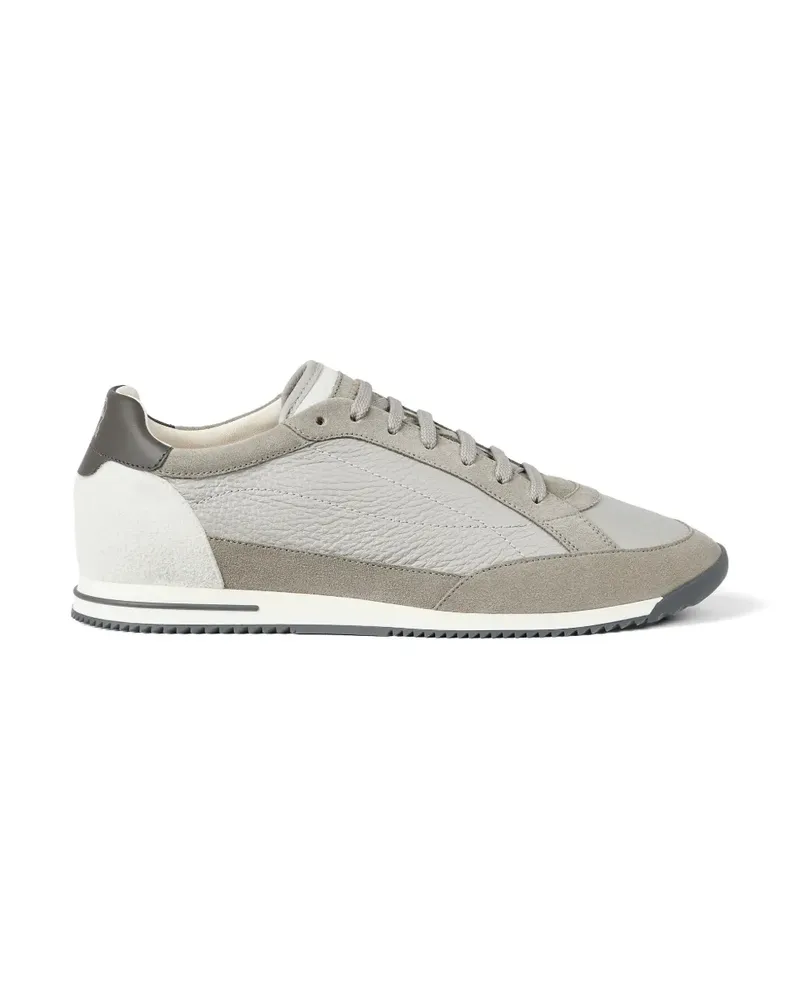 Brunello Cucinelli deerskin and suede sneakers - Grau Grau