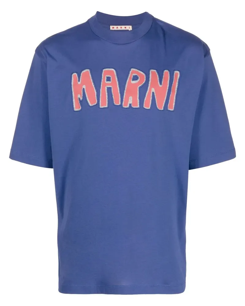Marni T-Shirt mit Logo-Print - Blau Blau