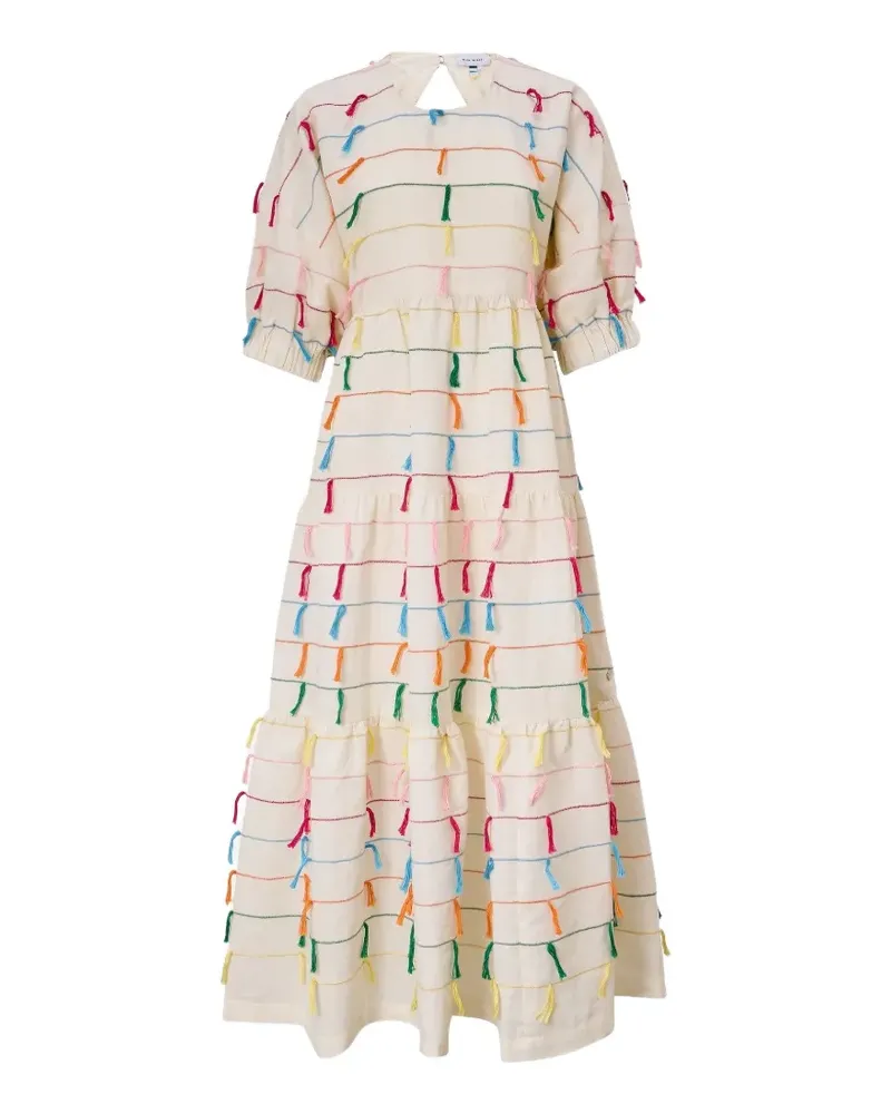 Mira Mikati Midikleid mit Fransen - Nude Nude