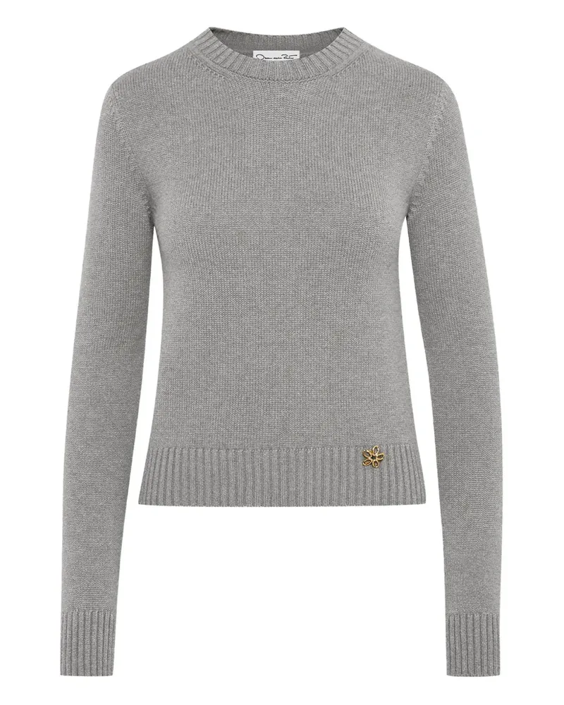 Oscar de la Renta Stehkragen-Pullover mit Knotendetail - Grau Grau