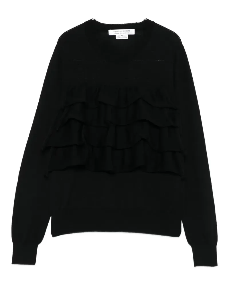 Comme des Garçons Gerüschter Pullover - Schwarz Schwarz