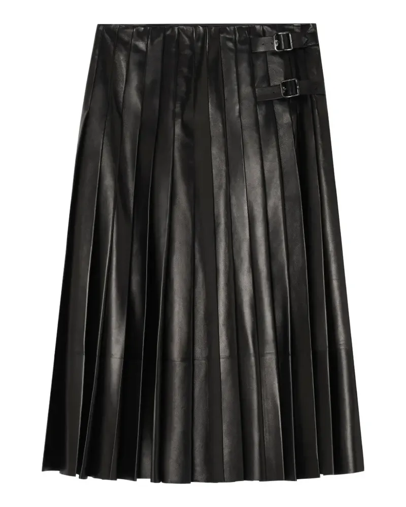 Burberry pleated leather skirt - Schwarz Schwarz