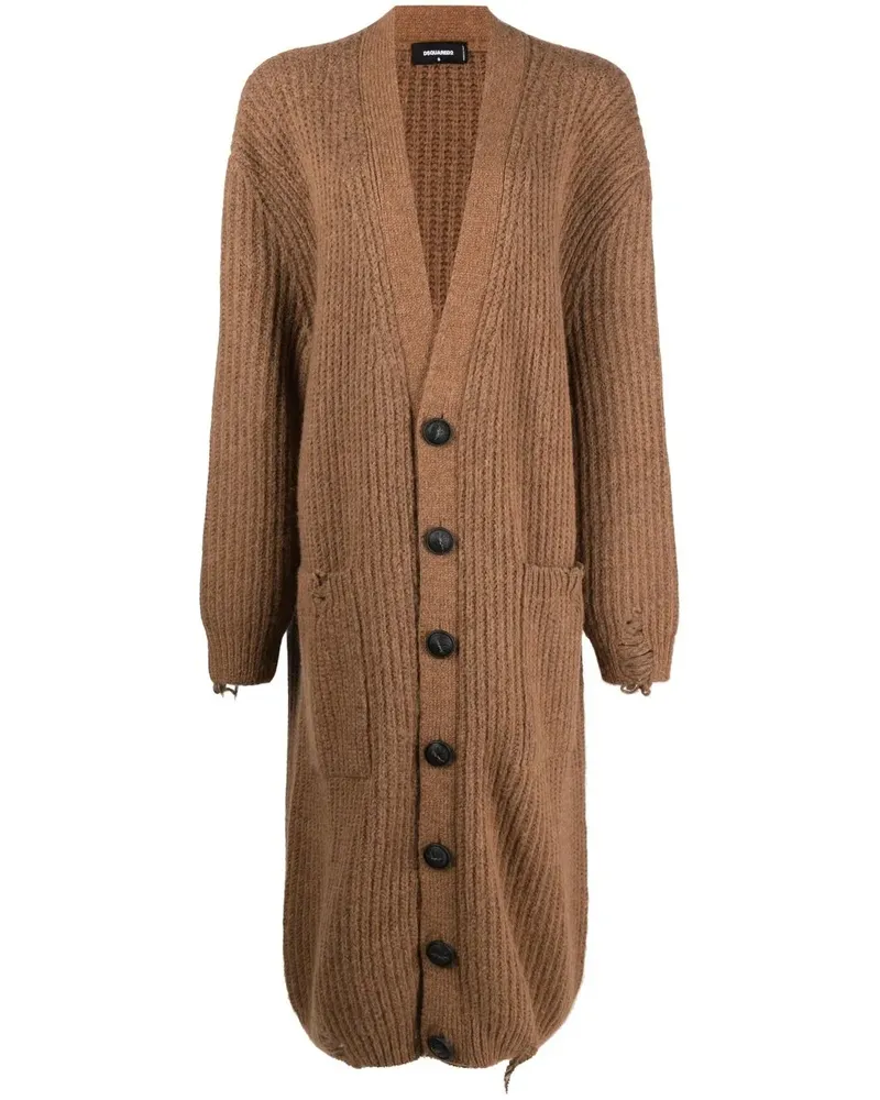 Dsquared2 Cardigan im Distressed-Look - Braun Braun