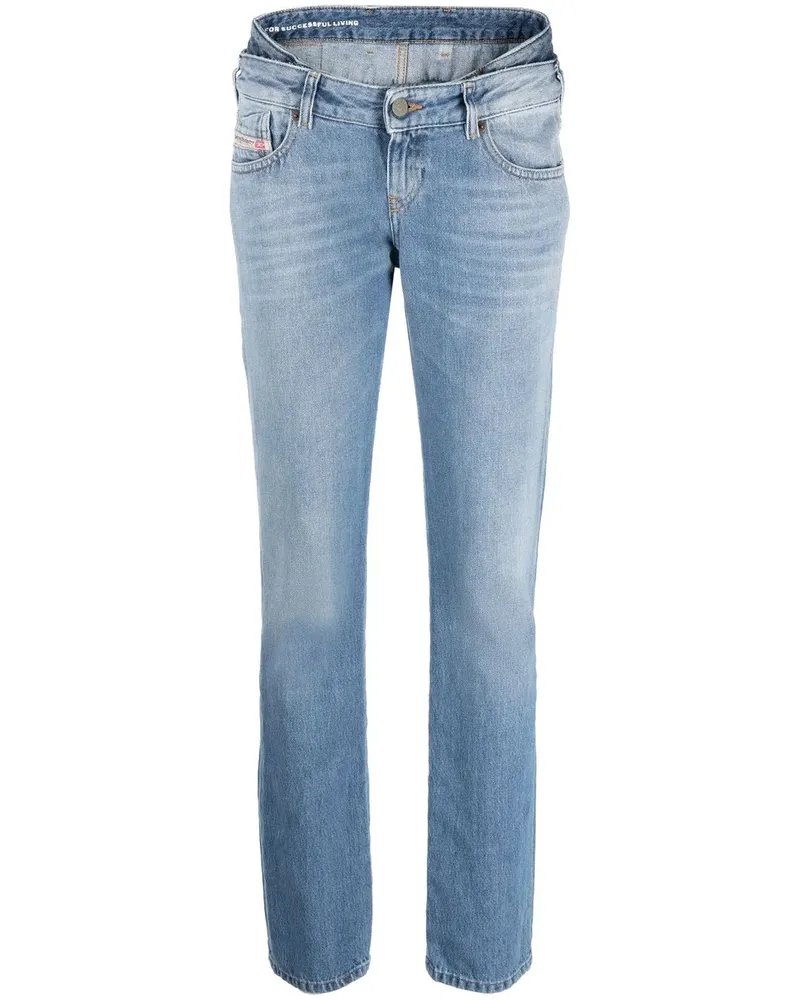 Diesel Gerade Jeans mit Nieten - Blau Blau