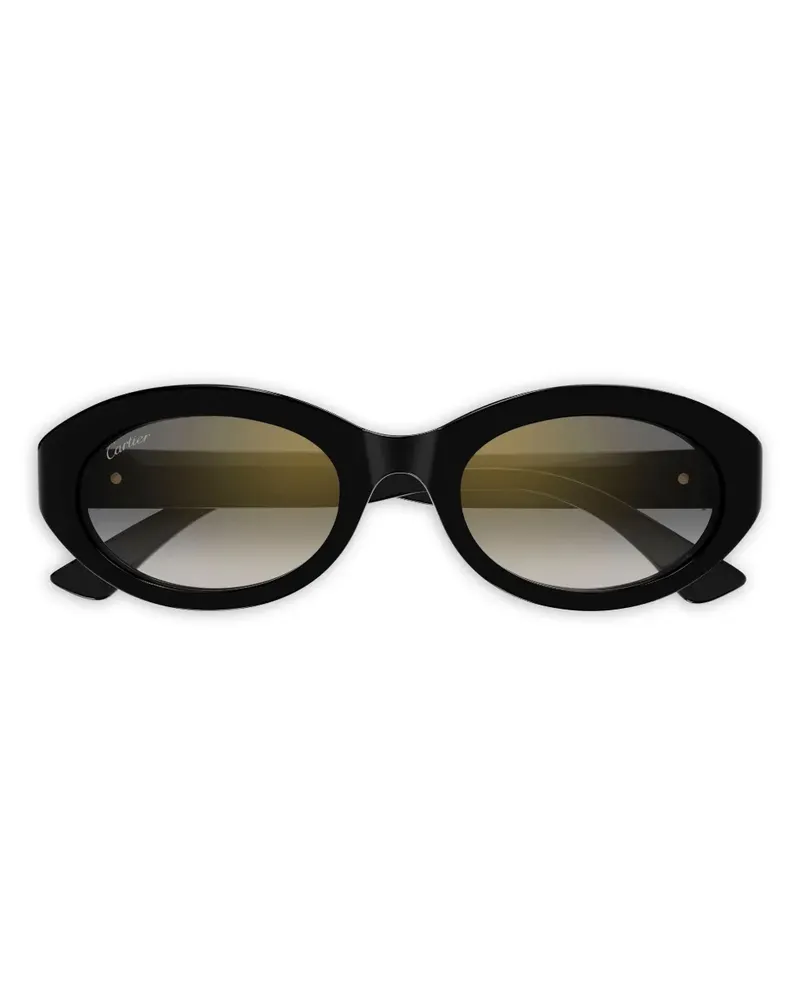 Cartier Sonnenbrille mit ovalem Gestell - Schwarz Schwarz