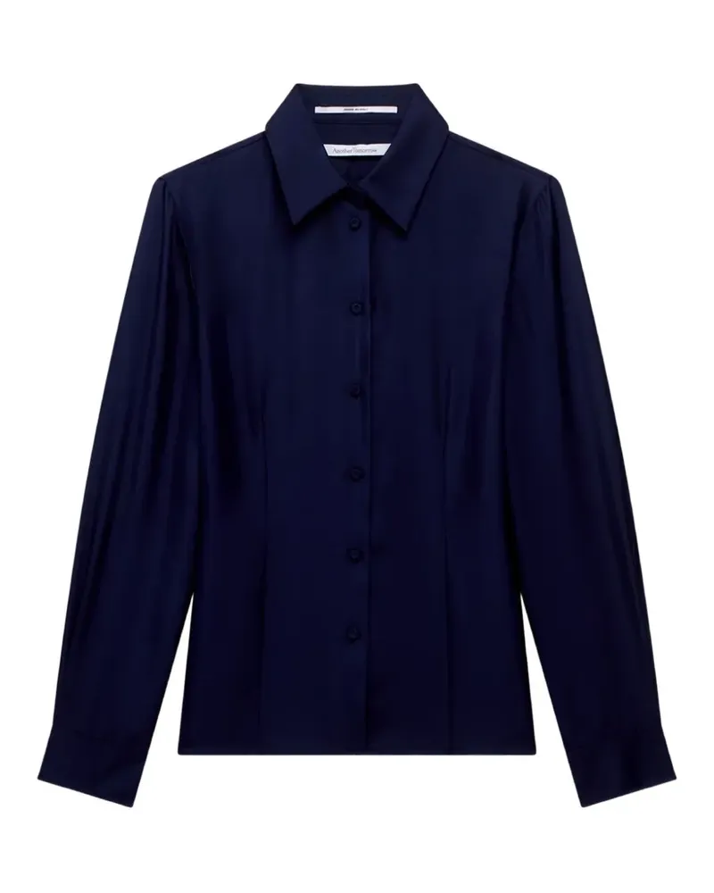 Another Tomorrow darted fitted shirt - Blau Blau