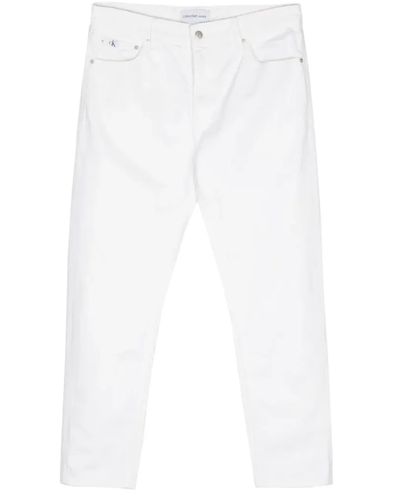 Calvin Klein Cropped-Jeans mit Tapered-Bein - Weiß Weiß